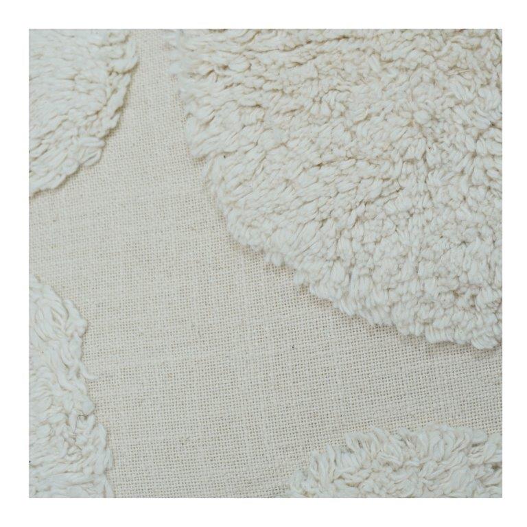 Cream Tufted Cotton Cushion Cover with Geometric Texture | Soft Neutral Decorative Pillow Cover (18x18 Inch) - Bulk manufacturer & supplier from Panipat, India