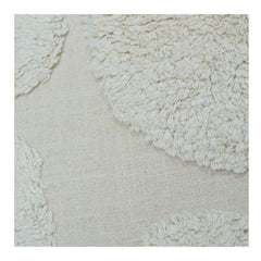 Cream Tufted Cotton Cushion Cover with Geometric Texture | Soft Neutral Decorative Pillow Cover (18x18 Inch)