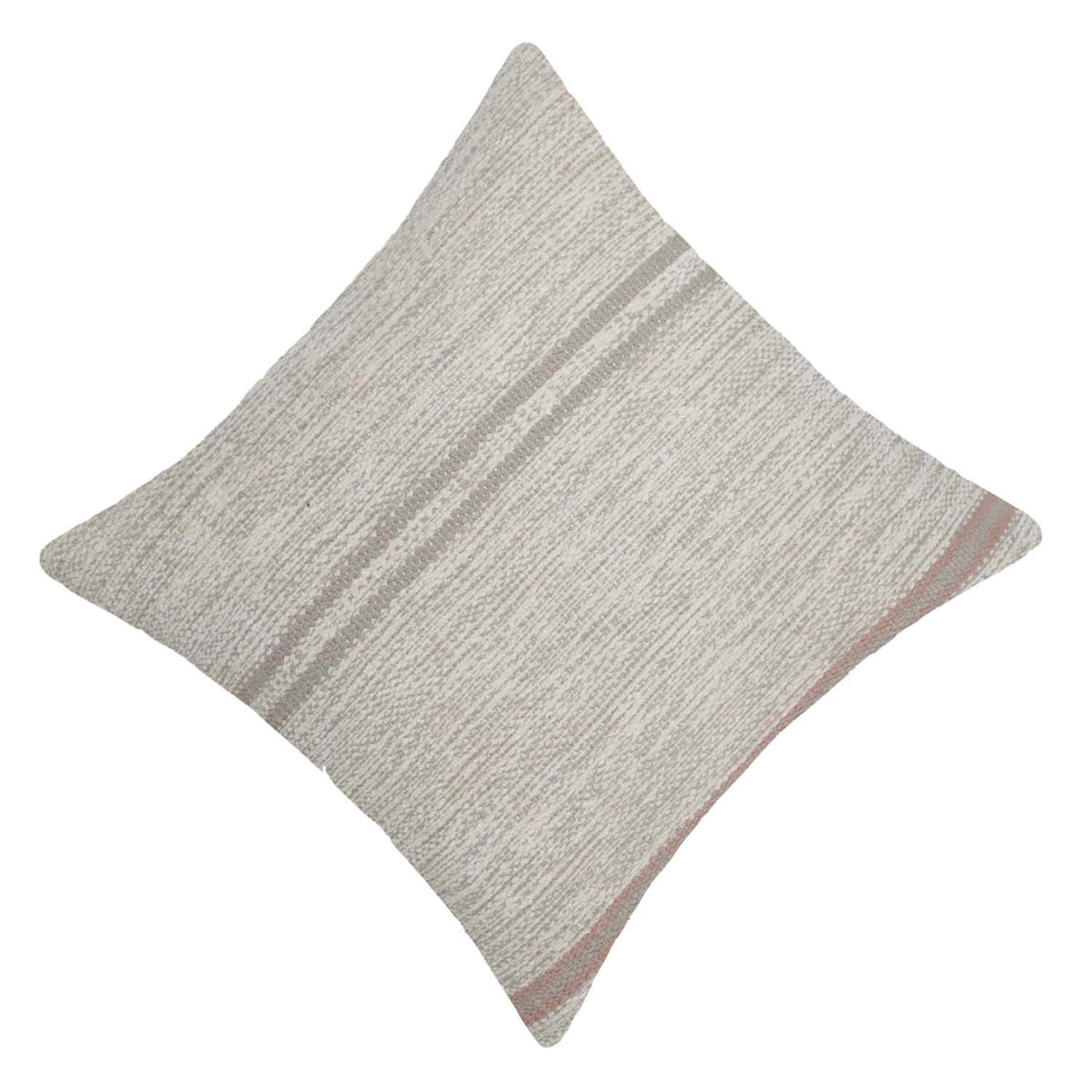 Handmade Handwoven Cotton Cushion Cover 45x45 cm | Neutral Striped Textured Throw Pillow Cover | Boho Farmhouse Home Décor | Concealed Zip - Bulk manufacturer & supplier from Panipat, India
