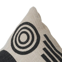 Modern Black & White Geometric Cotton Cushion Cover | Abstract Minimalist Throw Pillow | 18x18 Inch