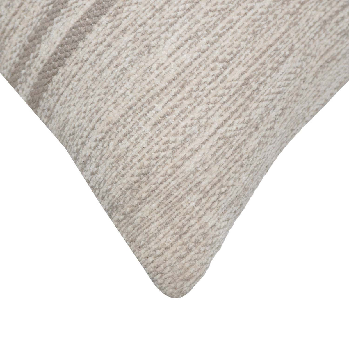 Handmade Handwoven Cotton Cushion Cover 45x45 cm | Neutral Striped Textured Throw Pillow Cover | Boho Farmhouse Home Décor | Concealed Zip - Bulk manufacturer & supplier from Panipat, India