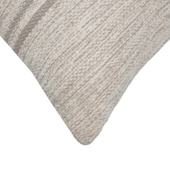 Handmade Handwoven Cotton Cushion Cover 45x45 cm | Neutral Striped Textured Throw Pillow Cover | Boho Farmhouse Home Décor | Concealed Zip