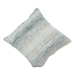 Textured Wool Cushion Cover 45x45 cm – Handwoven Neutral Chevron Pattern | Soft Rustic Decorative Pillow Cover
