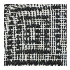 Handgewebter Jute-Kissenbezug – Schwarz & Natur Geometrisches Muster | Rustikales Boho-Dekor | 45x45 cm