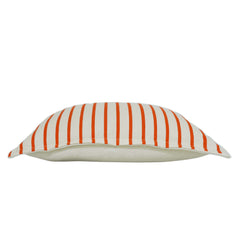 Handwoven Ivory & Orange Striped Cushion Cover – 35 x 50 cm