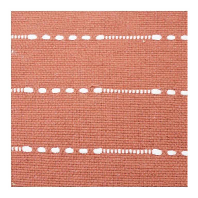 Housse de coussin en coton et terre cuite faite à la main 45x45 cm | Motif rayures à pois minimaliste | Housse de coussin décorative style bohème moderne - Bulk manufacturer & supplier from Panipat, India
