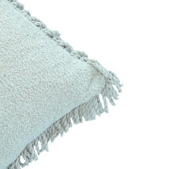 Ivory 100% Cotton Cushion Cover with Textured Finish & Fringe Edges | Soft Minimal Decorative Pillow Cover | 45x45 cm