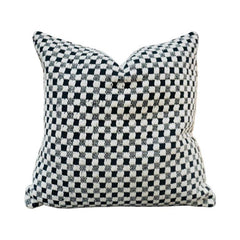 Handmade Cotton Checkered Cushion Cover 45x45 cm | Black & White Woven Throw Pillow Cover | Modern Boho Home Décor