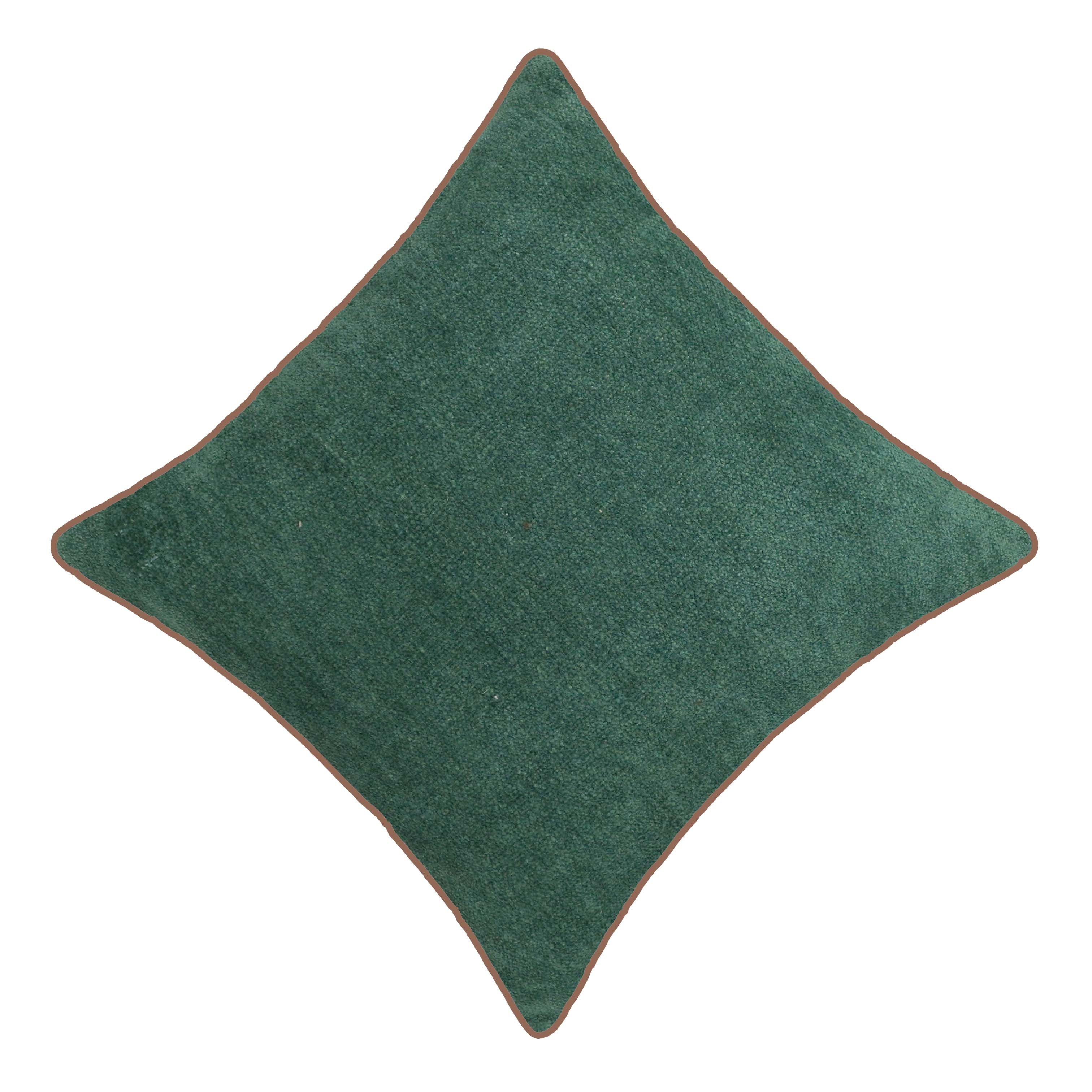 Handwoven Chenille Cushion Cover – Solid Forest Green Textured Cushion, 45 x 45 cm