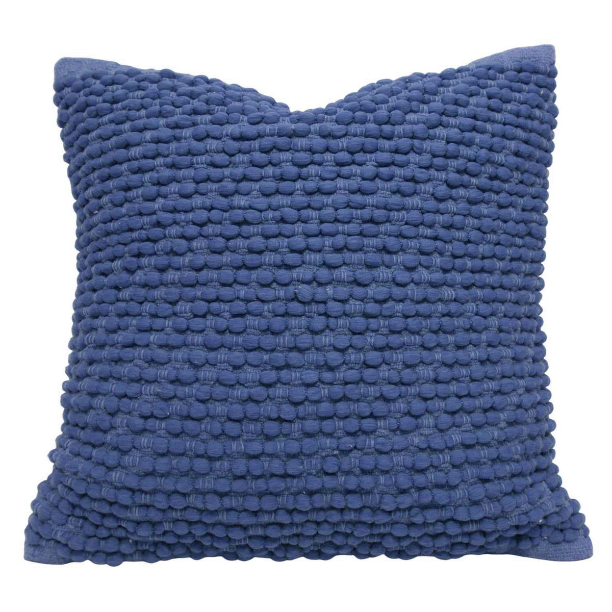 Indigo Loom Fuga Handwoven Cushion Cover – Textured Blue Polyester, 45 x 45 cm