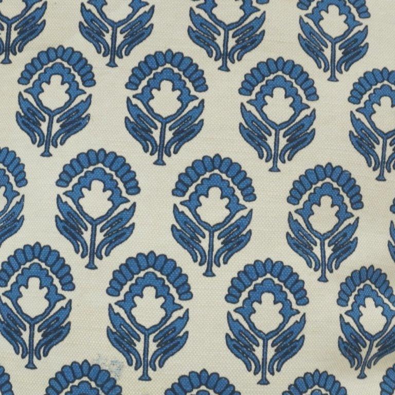 Blue Floral Block Print Cotton Cushion Cover – 45x45 cm | Handcrafted Decorative Throw Pillow Cover - Bulk manufacturer & supplier from Panipat, India