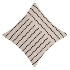 Handwoven Cotton Cushion Cover 45x45 cm | Ivory & Black Textured Woven Stripe Design | Decorative Throw Pillow Cover | Hidden Zip | Boho Modern Home Décor