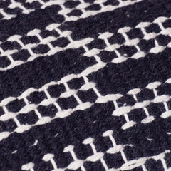 Handwoven Black & White Cotton Cushion Cover 45x45 cm | Geometric Textured Handmade Cushion Cover | Modern Boho Decorative Pillow Cover