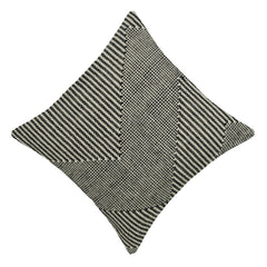 Handwoven Cotton Cushion Cover 45x45 cm – Black & Ivory Abstract Geometric Pattern