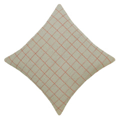 Handwoven Cotton Grid Pattern Cushion Cover 45x45 cm | Woven Decorative Throw Pillow Cover | Soft Textured Beige & Blush Pink | Hidden Zip | Modern Minimalist Home Décor