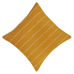 Handwoven Cotton Cushion Cover 45x45 cm | Mustard Yellow Textured Woven Throw Pillow Cover | Modern Boho Decorative Cushion Cover | Hidden Zipper