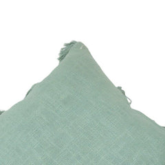 Sage Green Tassel Cotton Cushion Cover – 45x45 cm Soft Textured Decorative Pillow Cover