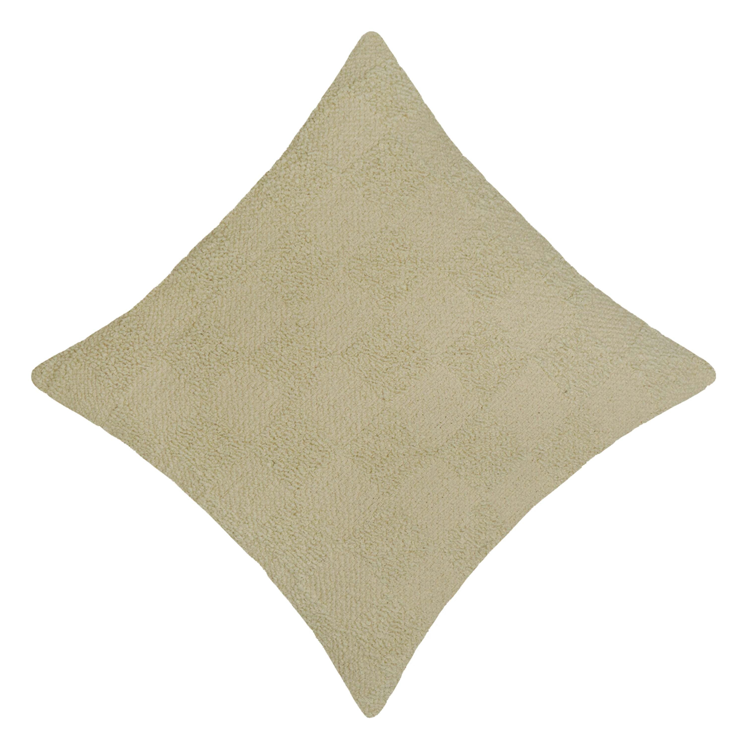 Handwoven Cotton Cushion Cover 45x45 cm | Textured Geometric Woven Design | Soft Decorative Throw Pillow Cover | Hidden Zipper | Boho & Modern Home Décor | Ivory