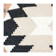 Handwoven Geometric Cotton Cushion Cover – Modern Tribal Pattern in Grey, Black & Beige (18x18 Inch)