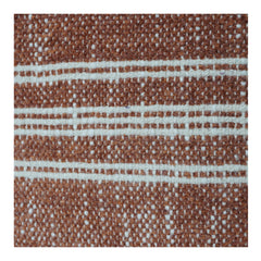 Rust & Ivory Handwoven Cotton Cushion Cover | Textured Stripe Design | 35 x 50 cm Lumbar Pillow