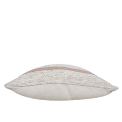 Handmade Handwoven Cotton Cushion Cover 45x45 cm | Neutral Striped Textured Throw Pillow Cover | Boho Farmhouse Home Décor | Concealed Zip