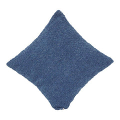 Housse de coussin en coton texturé fait main – Bleu uni | 45x45 cm | Housse de coussin décorative moderne et minimaliste