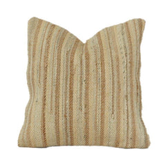 Natural Jute Textured Cushion Cover | Handwoven Rustic Striped Design | Neutral Boho Home Décor Pillow Cover