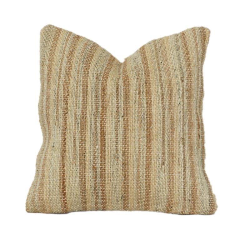 Natural Jute Textured Cushion Cover | Handwoven Rustic Striped Design | Neutral Boho Home Décor Pillow Cover