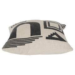 Modern Black & White Geometric Cotton Cushion Cover | Abstract Minimalist Throw Pillow | 18x18 Inch