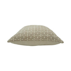 Beige Geometric Embroidered Cotton Cushion Cover | 45x45 cm Decorative Throw Pillow Cover