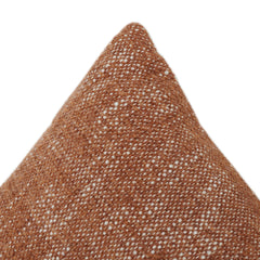 Rust & Ivory Handwoven Cotton Cushion Cover | Textured Stripe Design | 35 x 50 cm Lumbar Pillow
