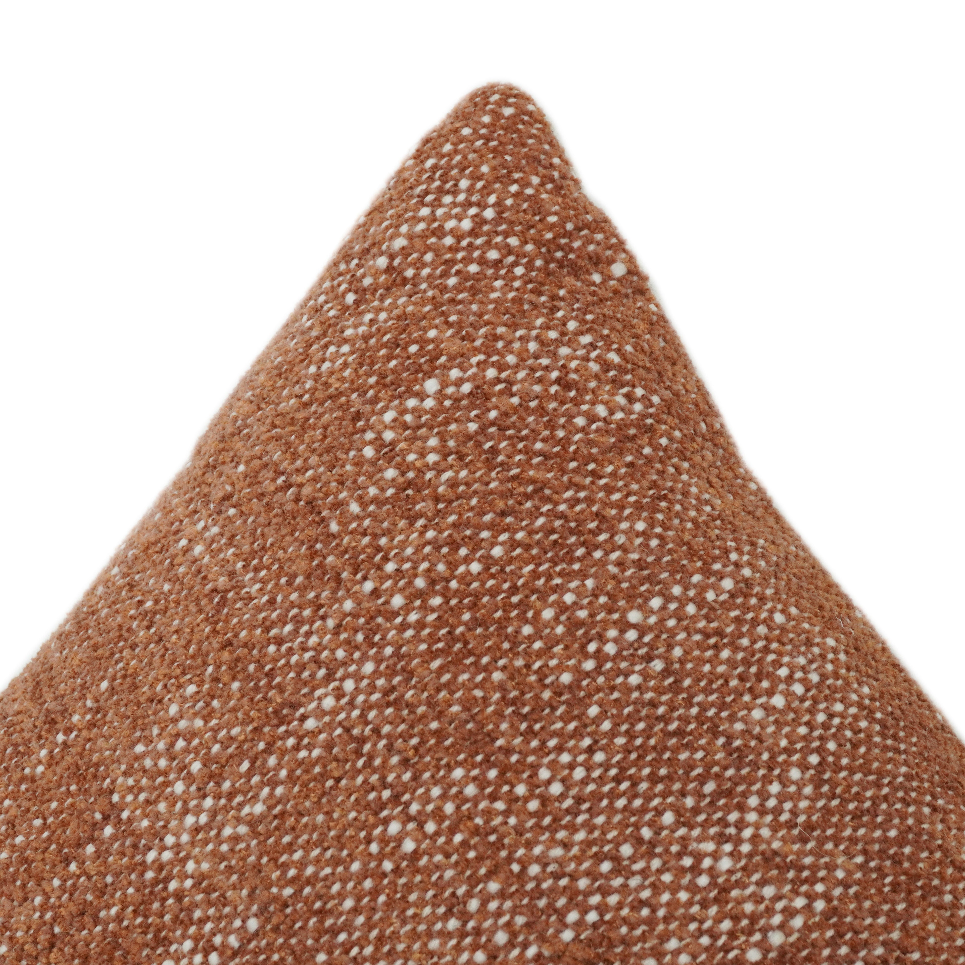 Rust & Ivory Handwoven Cotton Cushion Cover | Textured Stripe Design | 35 x 50 cm Lumbar Pillow