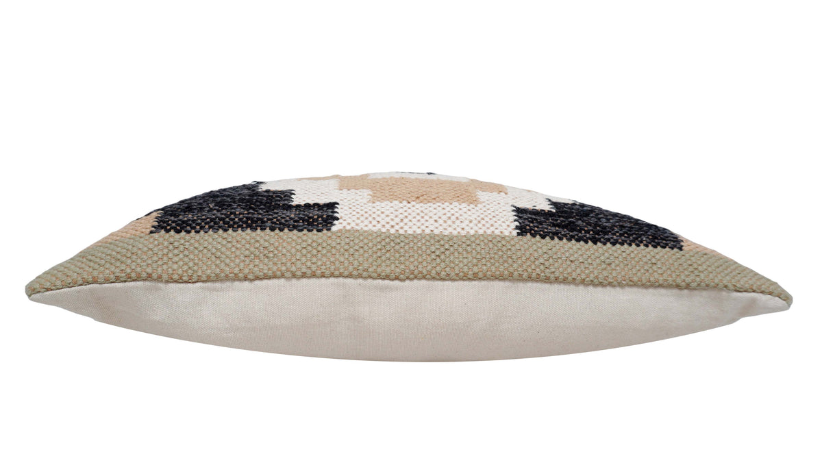 Handwoven Cotton Cushion Cover 45x45 cm | Geometric Tribal Pattern | Woven Decorative Throw Pillow Cover | Boho Modern Home Décor | Concealed Zip - Bulk manufacturer & supplier from Panipat, India