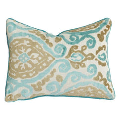 Cotton Embroidered Rectangular Cushion Cover 35x50 cm | Artistic Home Décor Pillow