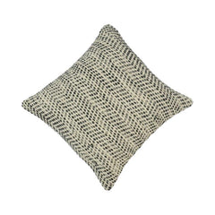 Handmade Black & Natural Textured Cotton Cushion Cover | Artisan Woven Pillow Cover 45x45 cm