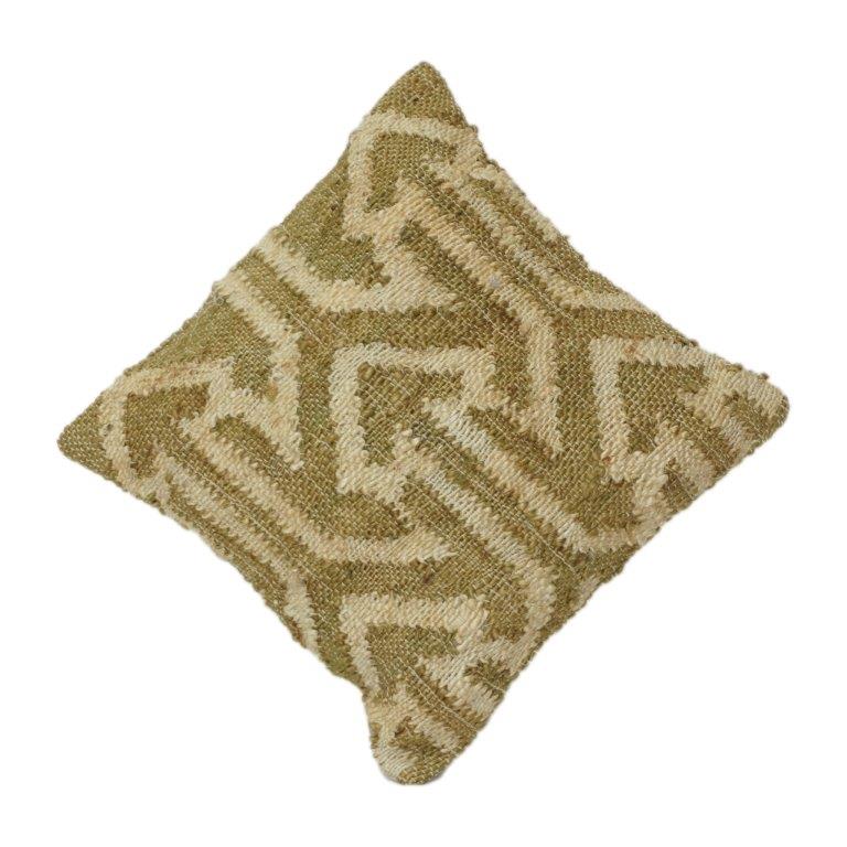 Handwoven Jute Cushion Cover with Textured Geometric Pattern | Natural Rustic Boho Throw Pillow Cover | 45x45 cm