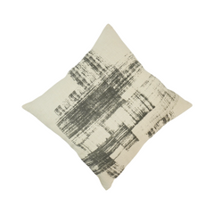 Modern Abstract Printed Cotton Cushion Cover – Beige & Charcoal | 45x45 cm Decorative Pillow Cover