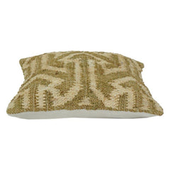 Handwoven Jute Cushion Cover with Textured Geometric Pattern | Natural Rustic Boho Throw Pillow Cover | 45x45 cm