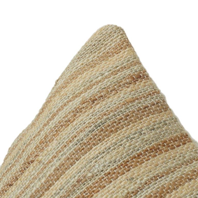 Kissenbezug aus natürlicher Jute mit Textur | Handgewebtes rustikales Streifendesign | Neutraler Boho-Heimdekor-Kissenbezug - Bulk manufacturer & supplier from Panipat, India
