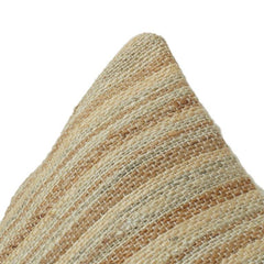 Natural Jute Textured Cushion Cover | Handwoven Rustic Striped Design | Neutral Boho Home Décor Pillow Cover