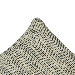 Handmade Black & Natural Textured Cotton Cushion Cover | Artisan Woven Pillow Cover 45x45 cm