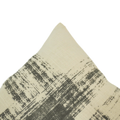 Modern Abstract Printed Cotton Cushion Cover – Beige & Charcoal | 45x45 cm Decorative Pillow Cover