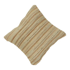 Natural Jute Textured Cushion Cover | Handwoven Rustic Striped Design | Neutral Boho Home Décor Pillow Cover
