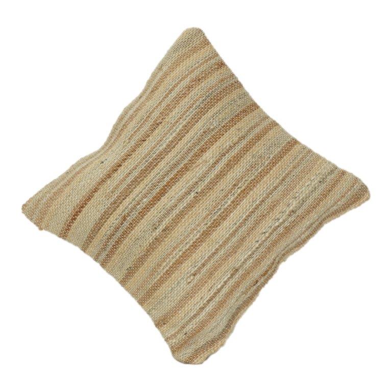 Natural Jute Textured Cushion Cover | Handwoven Rustic Striped Design | Neutral Boho Home Décor Pillow Cover