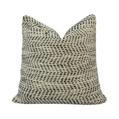 Handmade Black & Natural Textured Cotton Cushion Cover | Artisan Woven Pillow Cover 45x45 cm