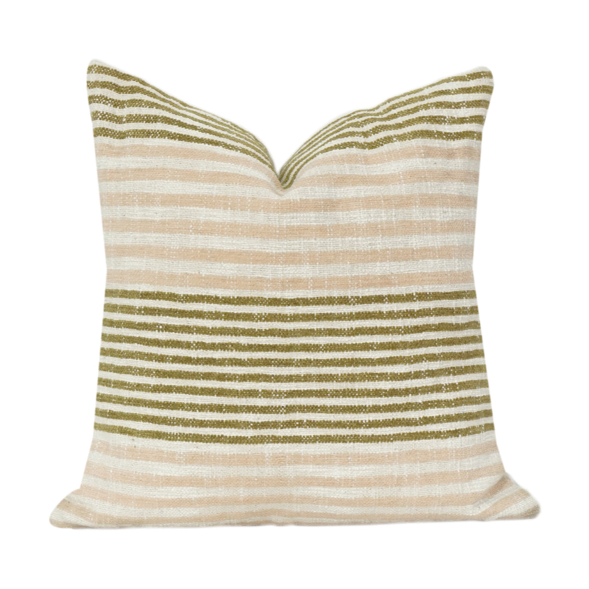 100% Cotton Striped Cushion Cover | Neutral Beige & Olive Green Woven Pillow Cover | Modern Minimalist Home Décor | 18x18 Inch - Bulk manufacturer & supplier from Panipat, India