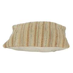 Natural Jute Textured Cushion Cover | Handwoven Rustic Striped Design | Neutral Boho Home Décor Pillow Cover