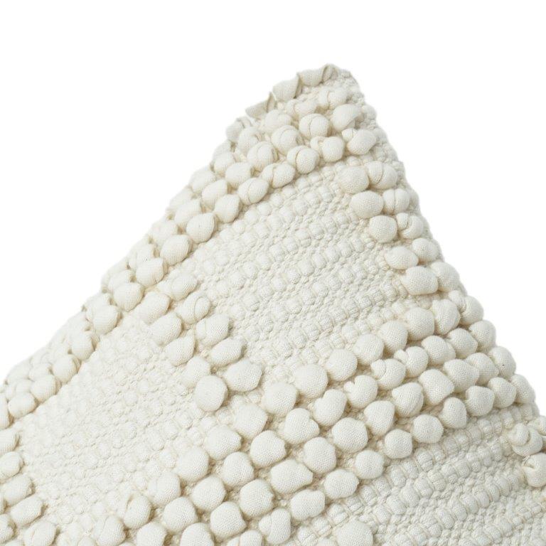 Handwoven Cotton Cushion Cover 45x45 cm | Textured Geometric Tufted Design | Handmade Decorative Pillow Case