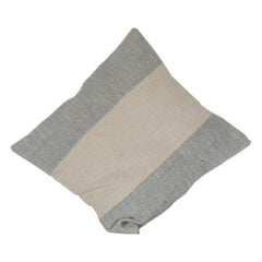 Neutral Striped Cotton Cushion Cover | Minimalist Woven Beige & Grey Pillow Cover | Modern Textured Home Decor (18x18 Inch)