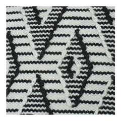 Ivory & Black Geometric Eye Embroidered Cushion Cover | Textured Polyester Throw Pillow Cover | Modern Abstract Accent (18x18 Inch)